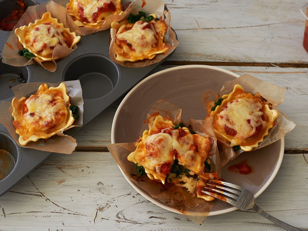 Organic Spinach & Cheese Ravioli Cupcakes